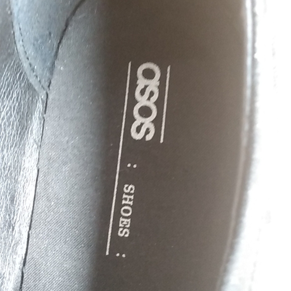 ASOS black stacked sole microsuede Loafer Style Shoes Size 6 - Picture 5 of 7